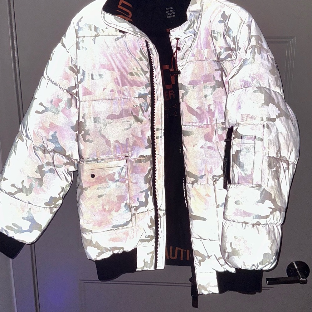 River Island White Puffers Jacket